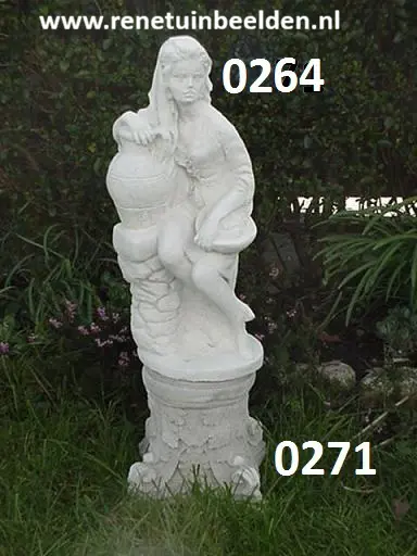 Vrouw met kruik op zuil. nr 0264 & 0271.