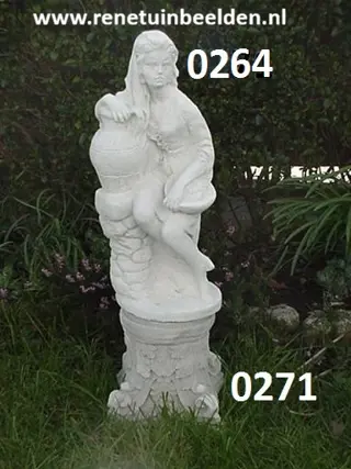 Vrouw met kruik op zuil. nr 0264 & 0271.