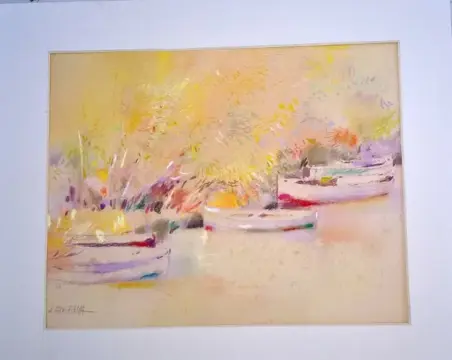 A Eugenia spanish 5 landscapes 23 x 27 cm olieverf op karton