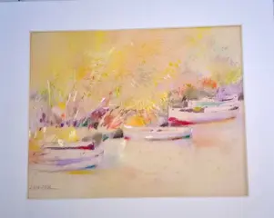 A Eugenia spanish 5 landscapes 23 x 27 cm olieverf op karton