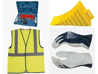 - Drive safe package Opvallende Veiligheidsvest - 56 delige Bandenreparatieset - Werkhandschoenen - 