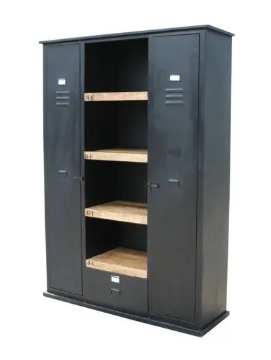 Grote lockerkasten, zwart, wit, grijs Mangohout