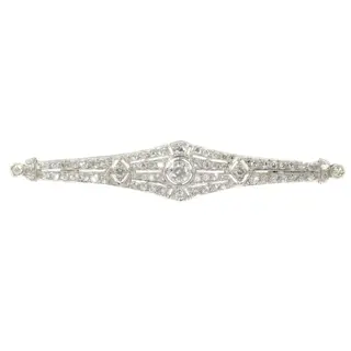 Timeless Twenties: A Sparkling Platinum Art Deco Brooch