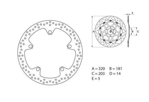 REMSCHIJF VOOR BMW R 1100 S 2000 - 2005 / 1998 - 2002 /