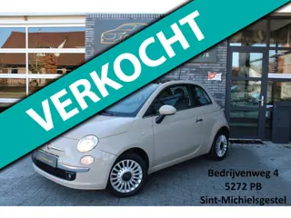 Fiat 500 1.2 Lounge Cappuccino, Leer, City, Automaat, Multistuur, Onderhouden!