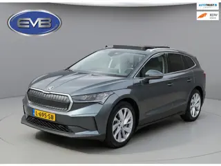 Skoda Enyaq iV 80, panoramadak, electr bedienbare trekhaak, 1/2 lederen sportinterieur, achteruitrij