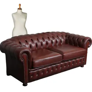 Vintage RUNDLEER Winchester Furniture  Chesterfield bank 2.5 Seater rust