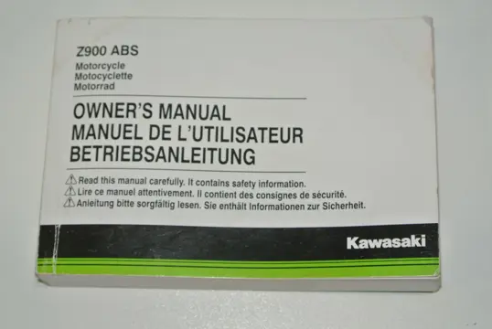 INSTRUCTIEBOEKJE Kawasaki Z 900 2017 - 2019