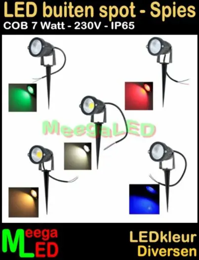 LED Spot Tuinspot LEDspot 5W 5 watt - 230V Diverse kleuren