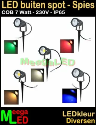 LED Spot Tuinspot LEDspot 5W 5 watt - 230V Diverse kleuren