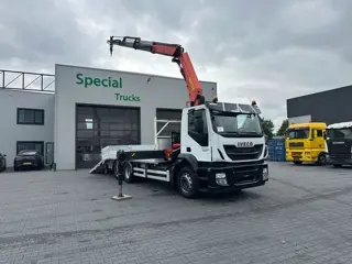 Iveco Stralis 310 6x2 / Euro 6 / Palfinger PK 23001-EH B / Oprijklep / Lier / Machine transporter / 