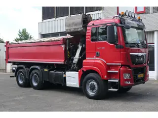 MAN TGS 26.480 | 6X6 | 2 Side Tipper + Hydraulic dust cover | PALFINGER Q170Z84TI + Easy fold | 6651