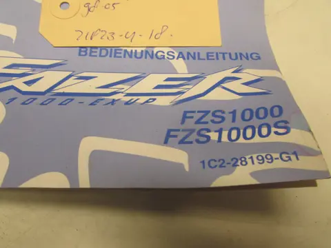 INSTRUCTIEBOEKJE Yamaha FAZER 1000 1998 - 2005