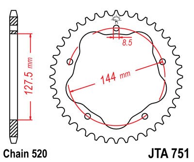ACHTER TANDWIEL Ducati 848 2008 - 2010