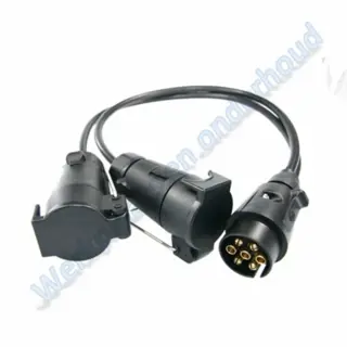 Verloop 7 polige stekker naar 2 stekkerdoos 7-polig