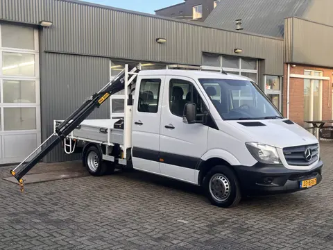 Mercedes-Benz Sprinter 513cdi 130pk DC Laadkraan Hiab 017T Airco Trekhaak 2000kg Open laadbak Euro 6