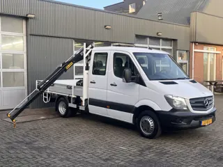 Mercedes-Benz Sprinter 513cdi 130pk DC Laadkraan Hiab 017T Airco Trekhaak 2000kg Open laadbak Euro 6