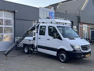 Mercedes-Benz Sprinter 513 CDI Hiab Laadkraan 018T Trekhaak 2000 kg Airco 6 persoons uitvoering Open