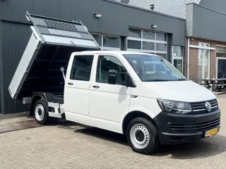 Volkswagen Transporter 2.0 TDI L2H1 DC Euro 6 Pick up Kipper Open laadbak Airco Trekhaak 2200kg trek