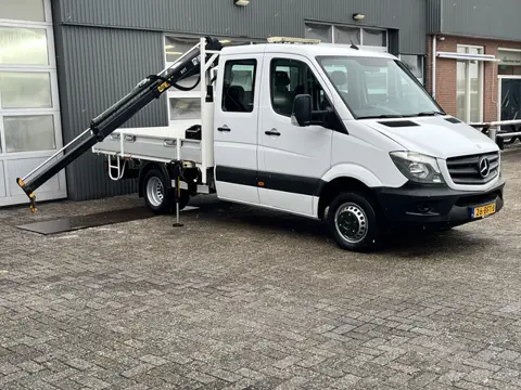 Mercedes-Benz Sprinter 513 cdi 130pk DC Laadkraan Hiab 017T Airco Trekhaak 2000kg Open laadbak Euro 