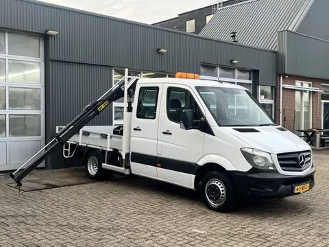 Mercedes-Benz Sprinter 513 CDI 130pk DC Laadkraan Hiab 017T Airco Trekhaak 2000kg Open laadbak Euro 