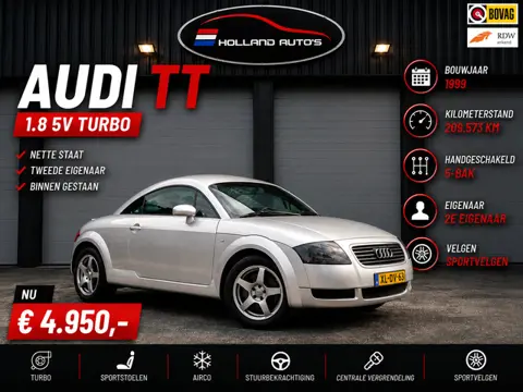 Audi TT 1.8 5V Turbo, nette staat, tweede eigenaar, binnen gestaan de agelopen 21 jaar