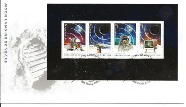 FDC Minisheet 2019 AUSTRALIA Moon Landing 50 Years