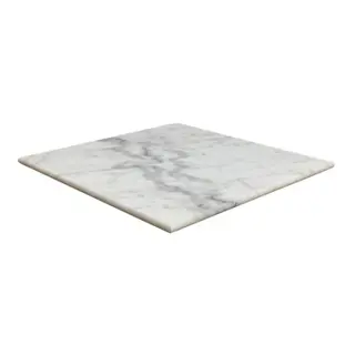 Vierkant marmer tafelblad 60 x 60 cm met bevestigingsplaat