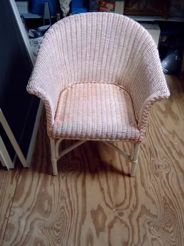 Rotan stoel, roze
