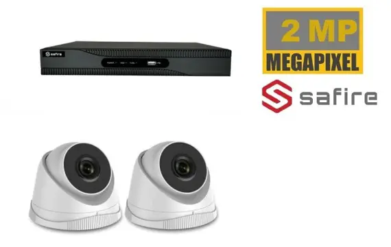 KIT1.2 Safire set 2x 2 Mega pixel Camera 1tb schijf wit