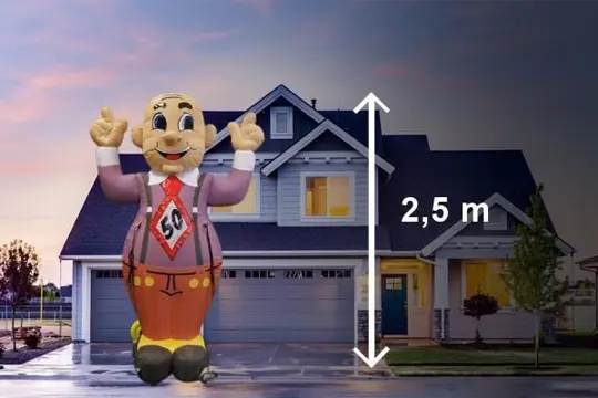 Abraham pop party 2,5 meter hoog te huur, landelijke bezorgi