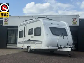 Hobby 455 UF Exellent in nieuwstaat bovag gekeurd 2025 dwarsbed mover truma fietsenrek 2x luifel thu