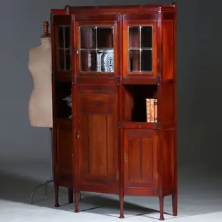 Foto 18 van Art deco kast in massief mahonie met subliem snijwerk Hollands ca 1900