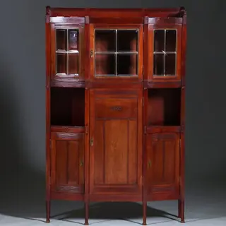 Foto 12 van Art deco kast in massief mahonie met subliem snijwerk Hollands ca 1900