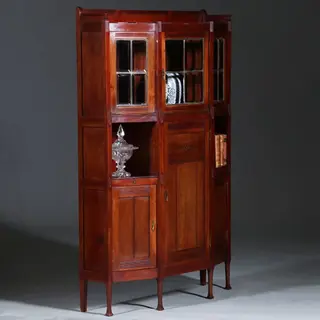 Foto 14 van Art deco kast in massief mahonie met subliem snijwerk Hollands ca 1900