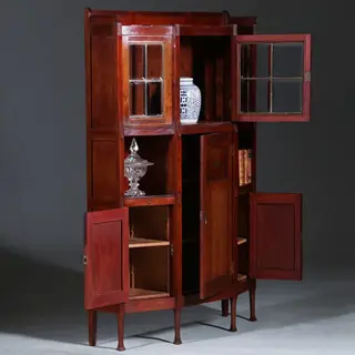 Foto 15 van Art deco kast in massief mahonie met subliem snijwerk Hollands ca 1900
