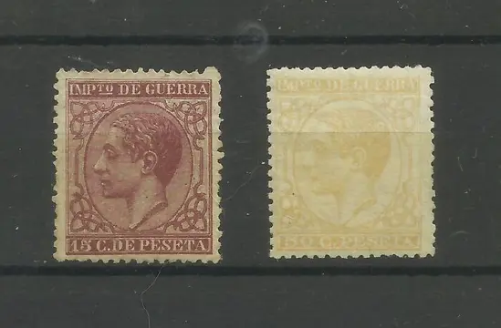 Spanje 1877 - Alfonso XII, War tax - Edifil 188/189