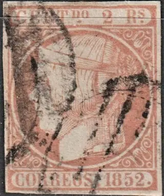 Spanje 1852 - 1852 - Isabella II - 2 r. pale orange. EXCELLENT - Edifil 14