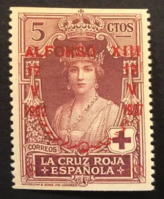 Spanje 1927 - 5 cts stamp without horizontal perforation - Edifil 351sh
