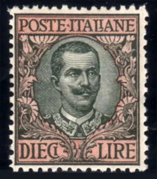 Koninkrijk Italië 1910 - ‘Floreale’ 10 lire, very good centring - Sassone n. 91