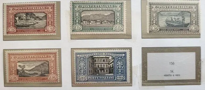 Koninkrijk Italië - Alessandro Manzoni’s death, small set - Sassone N. 151/155