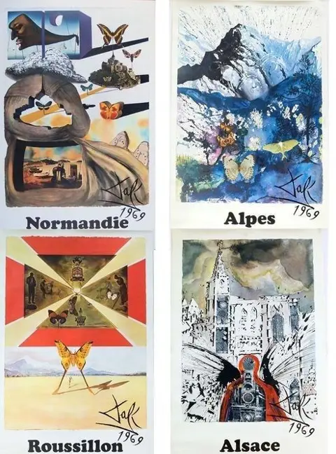 Salvador Dali - Suite Papillon (4 oeuvres signées -