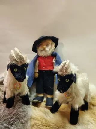 Steiff - Herder met twee berg Rammen. Schnucki - 1960-1969