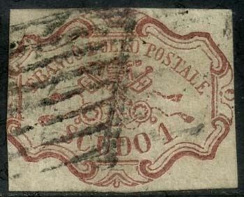 Italiaanse oude staten - Pauselijke Staat 1852 - 1 scudo carmine pink. With certificate - Sassone N. 11