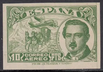Spanje 1945 - 10 Pts Count of San Luis, imperforated. Comex certificate - Edifil 990s