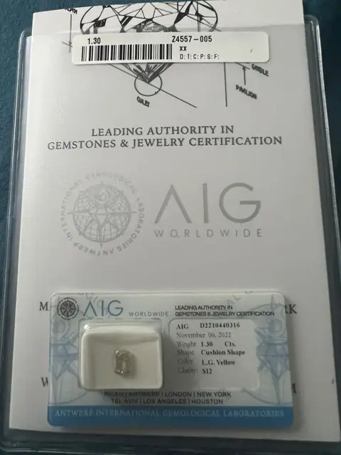 1 pcs Diamant - 1.30 ct - Cushion - SI2