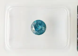 1 pcs Diamant - 0.90 ct - Rond Briljant - Fancy Intense