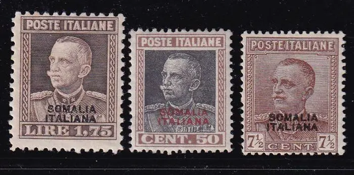 Italiaans Somalië 1928 - Victor Emmanuel III, 3 values - sassone 116/118