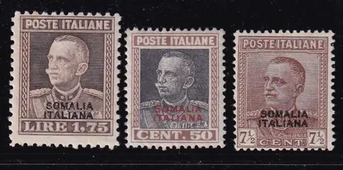 Italiaans Somalië 1928 - Victor Emmanuel III, 3 values - sassone 116/118