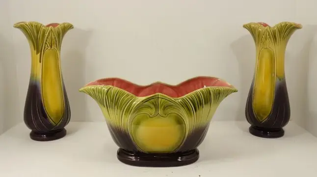 Sarreguemines, Digoin - Plantenbakrand en paar art nouveau